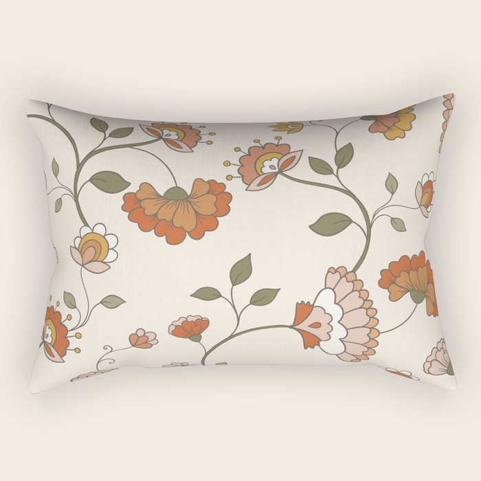 Exotic Orange Chinoiserie Rectangular Pillow Gallery Image 1