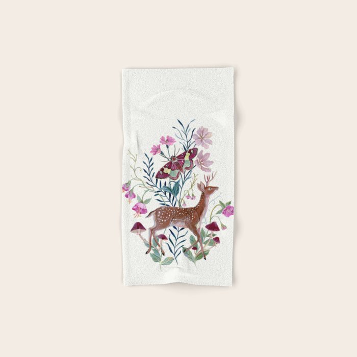 Floral Deer Bath Towel Gallery Image 1