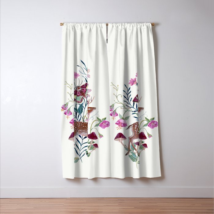 Floral Deer Window Curtain Gallery Image 3