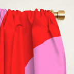 Preppy Pink and Red Retro Abstract Piquet Pattern Window Curtain Gallery Image 2