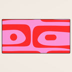 Preppy Pink and Red Retro Abstract Piquet Pattern Desk Mat Gallery Image 3