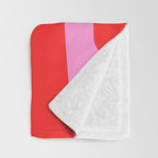 Preppy Pink and Red Retro Abstract Piquet Pattern Throw Blanket Gallery Image 3