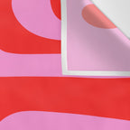 Preppy Pink and Red Retro Abstract Piquet Pattern Wall Tapestry Gallery Image 3