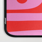 Preppy Pink and Red Retro Abstract Piquet Pattern Laptop Sleeve Gallery Image 3