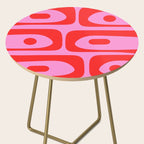 Preppy Pink and Red Retro Abstract Piquet Pattern Side Table Gallery Image 2