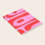 Preppy Pink and Red Retro Abstract Piquet Pattern Notebook Gallery Image 2