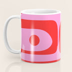 Preppy Pink and Red Retro Abstract Piquet Pattern Coffee Mug Gallery Image 3