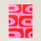 Preppy Pink and Red Retro Abstract Piquet Pattern Stationery Card Gallery Image 2