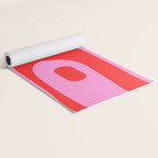 Preppy Pink and Red Retro Abstract Piquet Pattern Yoga Mat Gallery Image 2