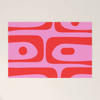 Preppy Pink and Red Retro Abstract Piquet Pattern Welcome Mat Gallery Image 1