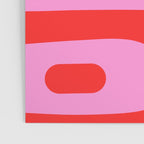 Preppy Pink and Red Retro Abstract Piquet Pattern Poster Gallery Image 3