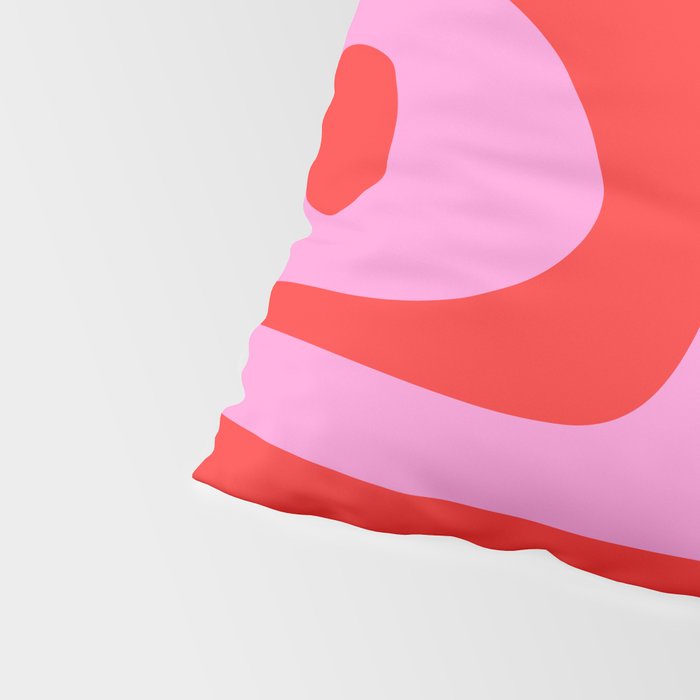 Preppy Pink and Red Retro Abstract Piquet Pattern Pillow Sham Gallery Image 4