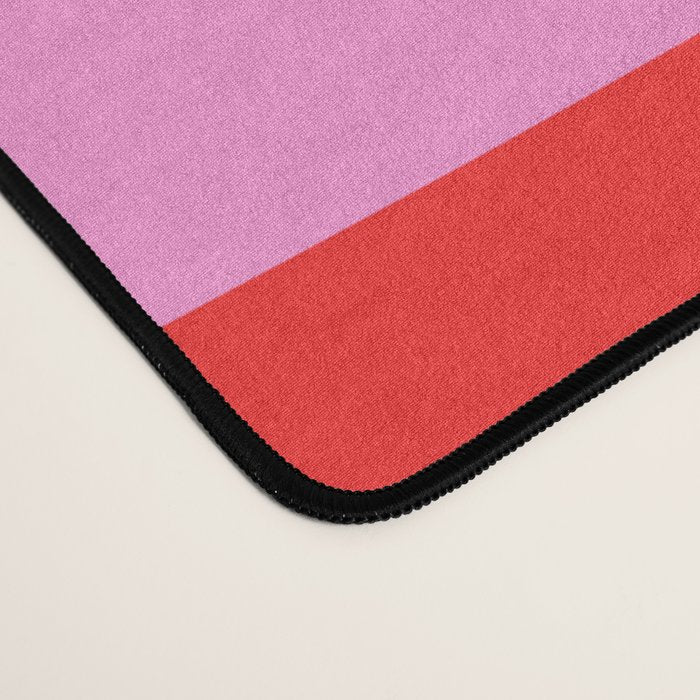 Preppy Pink and Red Retro Abstract Piquet Pattern Desk Mat Gallery Image 4