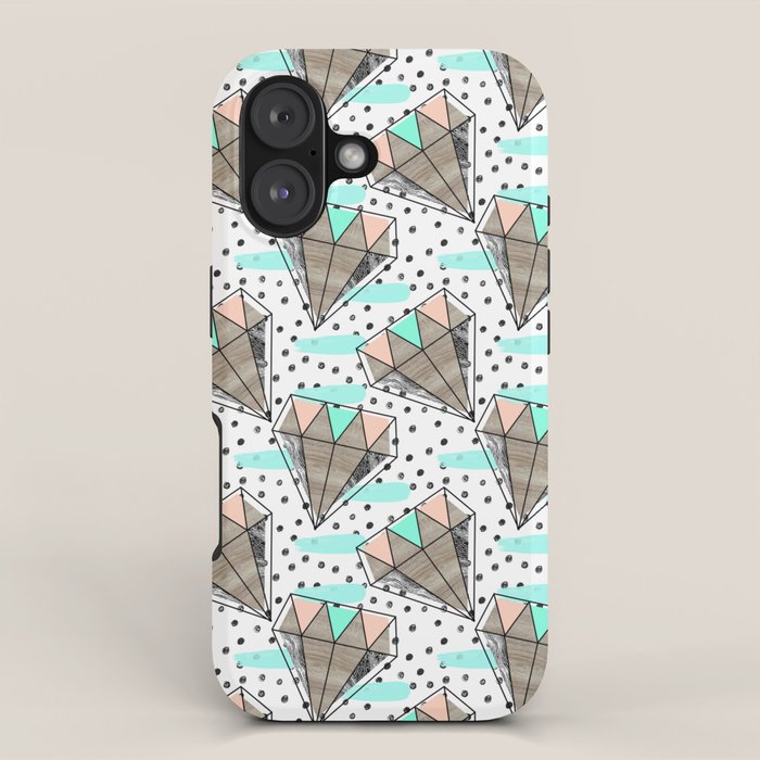 Colored diamonds and texture A iPhone Case Gallery Image 1