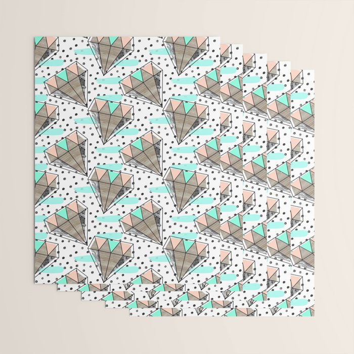 Colored diamonds and texture A Wrapping Paper Gallery Image 3