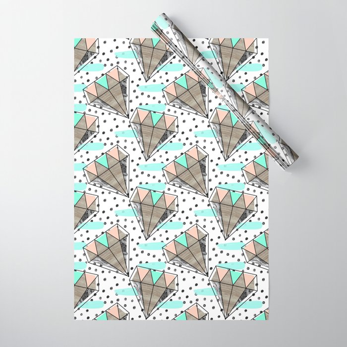 Colored diamonds and texture A Wrapping Paper Gallery Image 1