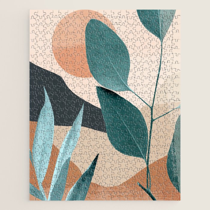 Abstract Art Tropical Leaves 9 Jigsaw Puzzle Gallery Image 1