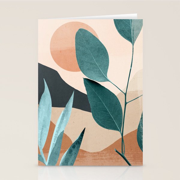 Abstract Art Tropical Leaves 9 Stationery Card Gallery Image 1