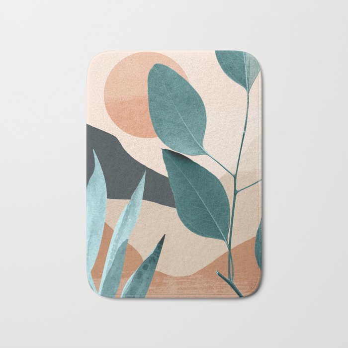 Abstract Art Tropical Leaves 9 Bath Mat Gallery Image 1