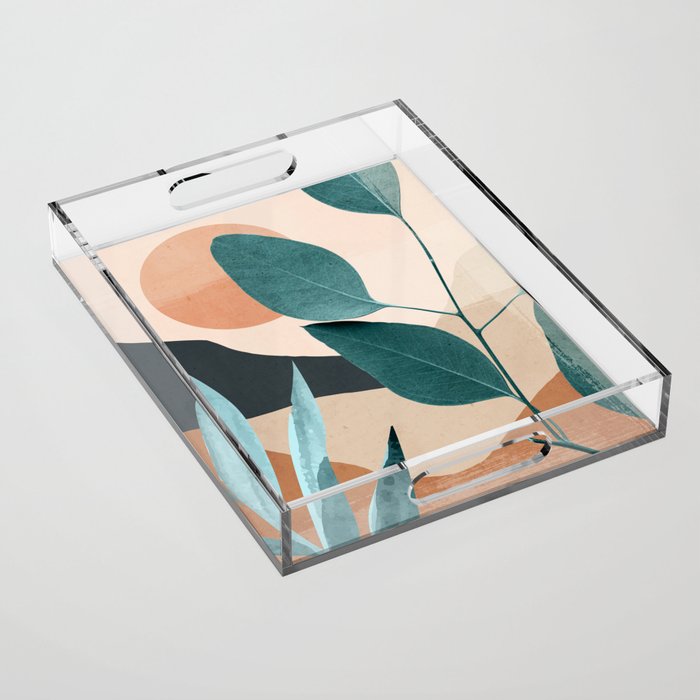 Abstract Art Tropical Leaves 9 Acrylic Tray Gallery Image 1