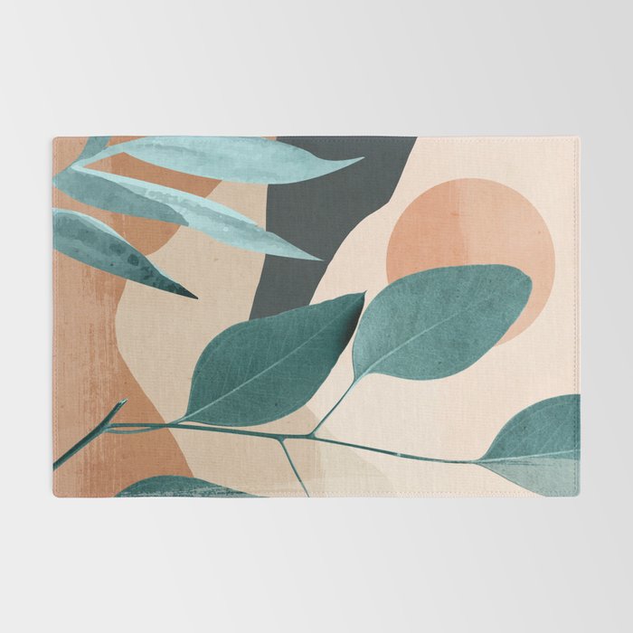 Abstract Art Tropical Leaves 9 Rug Gallery Image 2