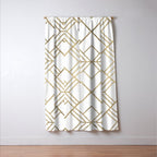 Geometrical white faux gold elegant stylish diamonds Window Curtain Gallery Image 3