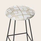 Geometrical white faux gold elegant stylish diamonds Stool Gallery Image 2