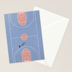 Playing Basketball | Pastel Colors Basketball Colors  Stationery Card Gallery Image 2