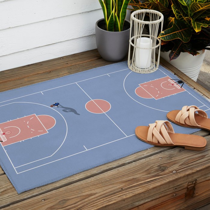 Playing Basketball | Pastel Colors Basketball Colors  Outdoor Rug Gallery Image 2