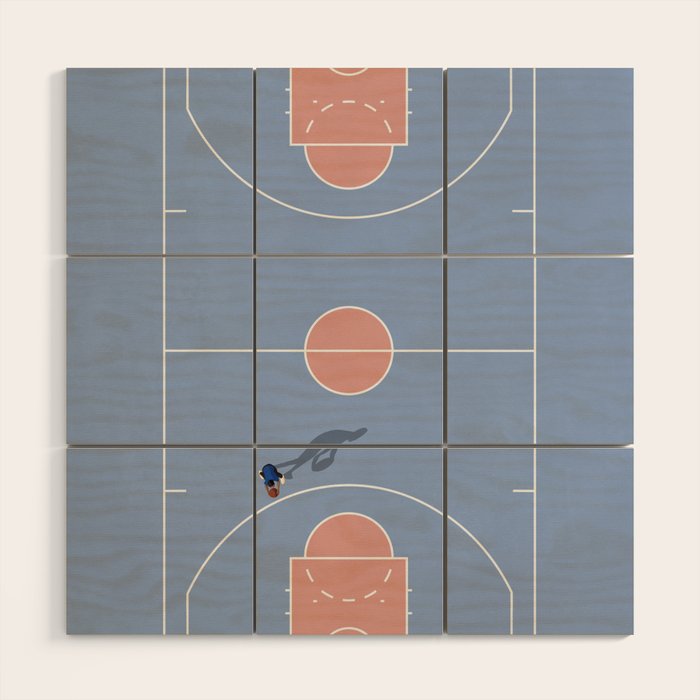 Playing Basketball | Pastel Colors Basketball Colors  Wood Wall Art Gallery Image 1