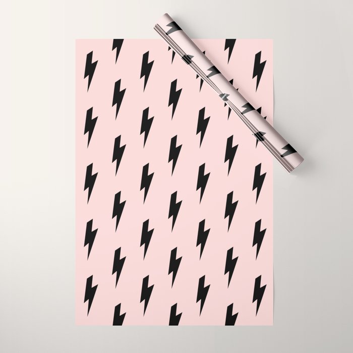 Lightning Bolts Blush Wrapping Paper Gallery Image 1