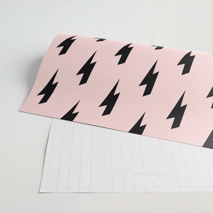 Lightning Bolts Blush Wrapping Paper Gallery Image 2