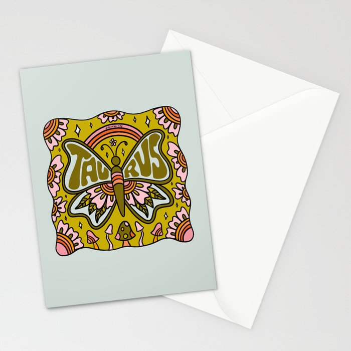 Taurus Butterfly Stationery Card Gallery Image 2