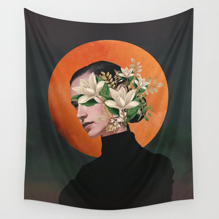 Lady Portrait 3 Wall Tapestry Gallery Image 4