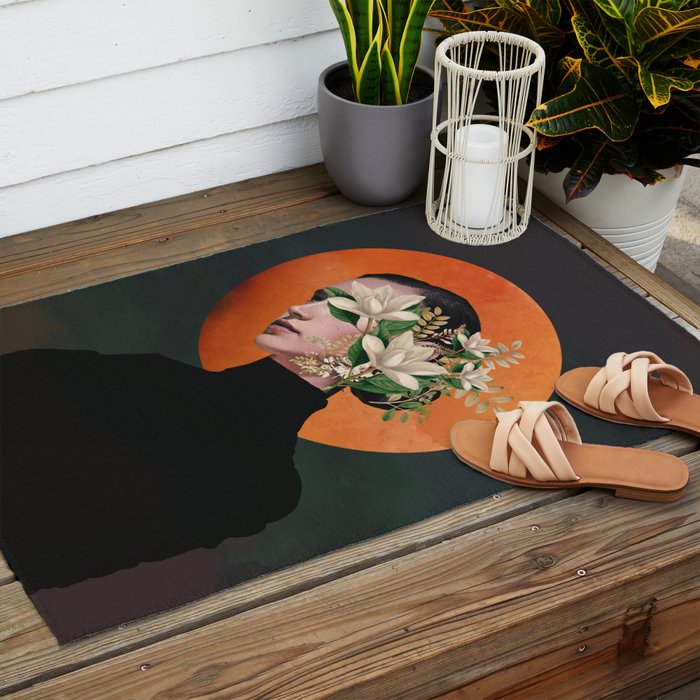 Lady Portrait 3 Outdoor Rug Gallery Image 2