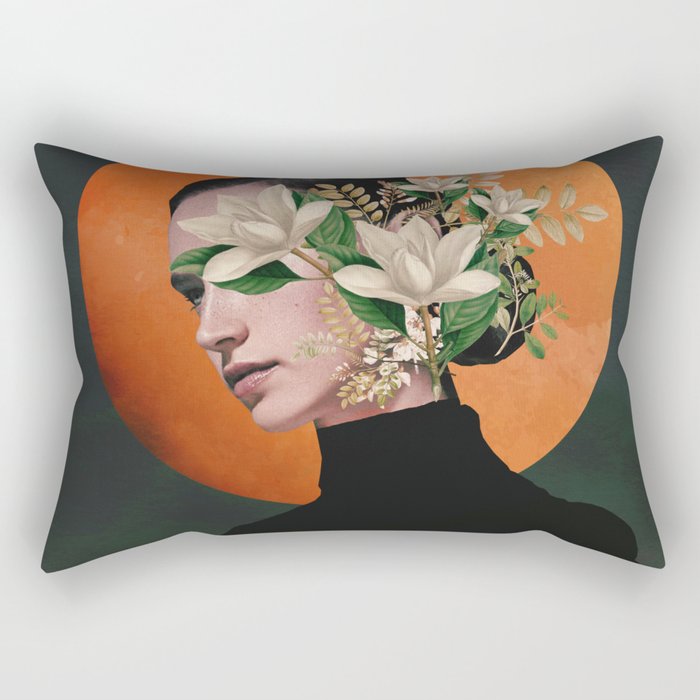 Lady Portrait 3 Rectangular Pillow Gallery Image 2