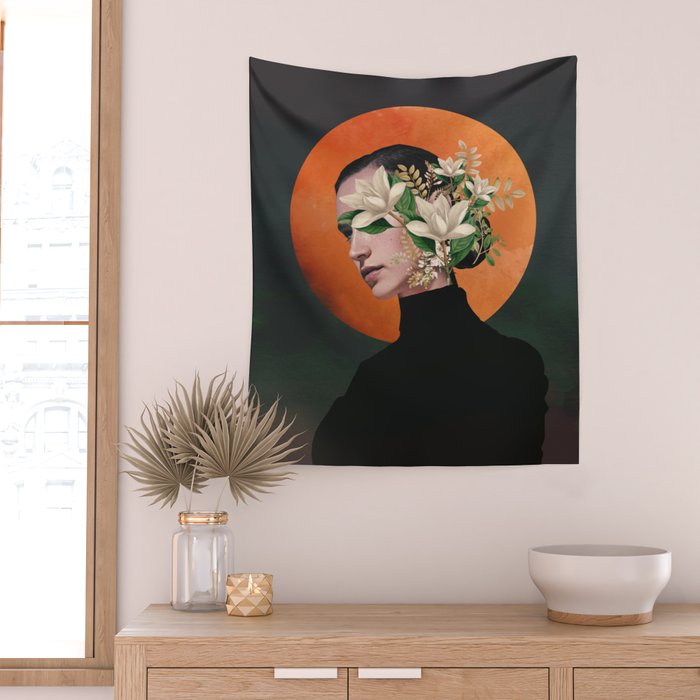 Lady Portrait 3 Wall Tapestry Gallery Image 2
