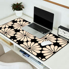 Black and White Retro Modern Daisy Desk Mat Gallery Image 2