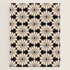 Black and White Retro Modern Daisy Jigsaw Puzzle Gallery Image 1