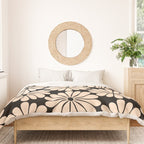 Black and White Retro Modern Daisy Duvet Cover Gallery Image 3