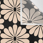 Black and White Retro Modern Daisy Wall Tapestry Gallery Image 3