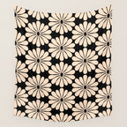 Black and White Retro Modern Daisy Wall Tapestry Gallery Image 4
