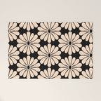 Black and White Retro Modern Daisy Welcome Mat Gallery Image 1