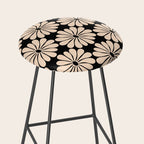 Black and White Retro Modern Daisy Stool Gallery Image 2