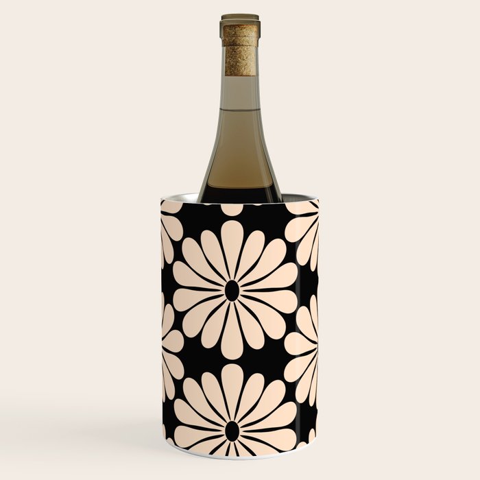 Black and White Retro Modern Daisy Wine Chiller Gallery Image 3