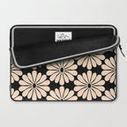 Black and White Retro Modern Daisy Laptop Sleeve Gallery Image 2