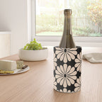 Black and White Retro Modern Daisy Wine Chiller Gallery Image 4