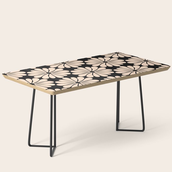 Black and White Retro Modern Daisy Coffee Table Gallery Image 1
