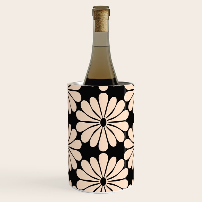Black and White Retro Modern Daisy Wine Chiller Gallery Image 2