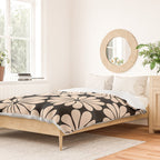 Black and White Retro Modern Daisy Duvet Cover Gallery Image 2